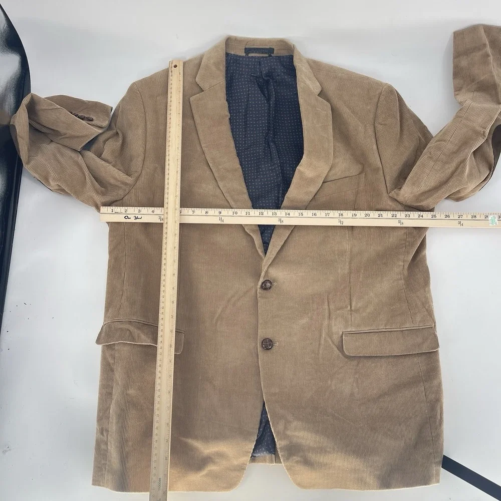 Men Chaps‎ Tan Corduroy Jacket Size 48L Knot Button Blazer Chore Barn coat F-186